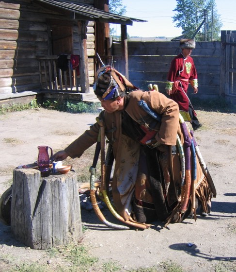 The shaman mid-ceremony